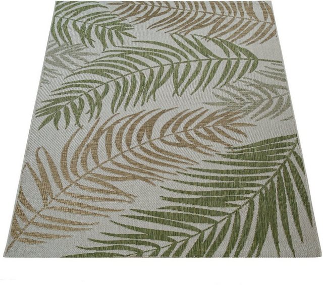 Teppich »Kuba 123«, Paco Home, rechteckig, Höhe 4 mm, Flachgewebe, Motiv Blätter, In- und Outdoor geeignet, Wohnzimmer-Otto