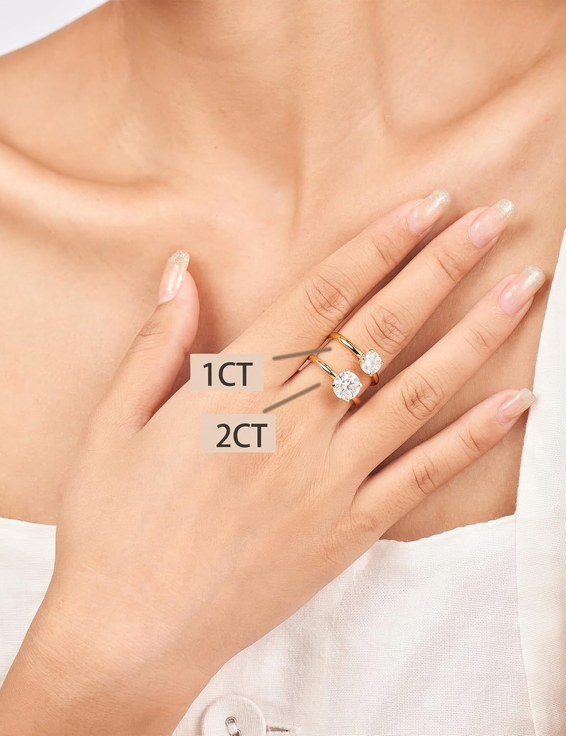 Jumpeak Diamantring Damen 585 Echtgold Ring, engagement ring, 1CT-2ct Lab-Z günstig online kaufen