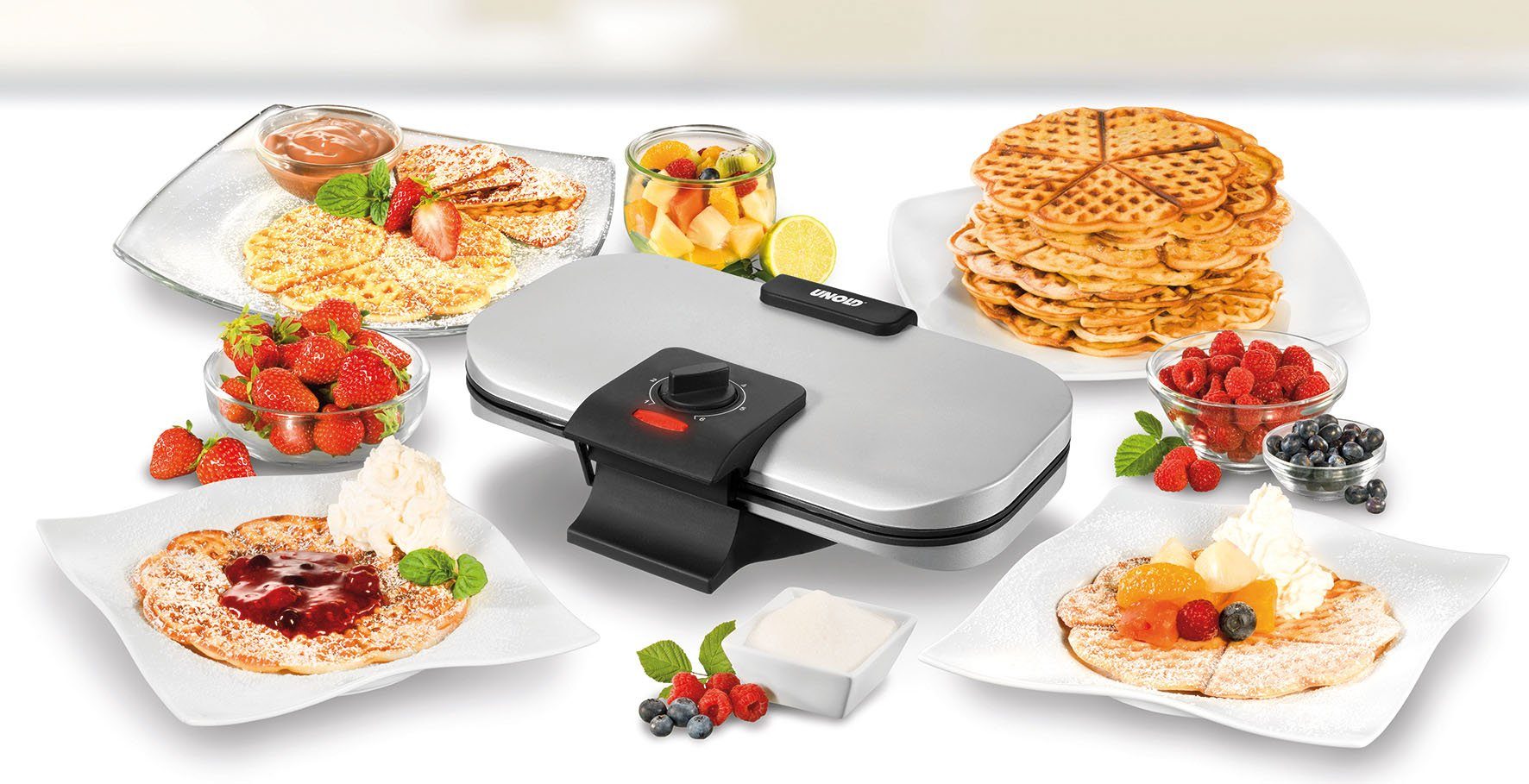 Unold Waffeleisen Doppel-Waffelautomat 48241, 1100 W