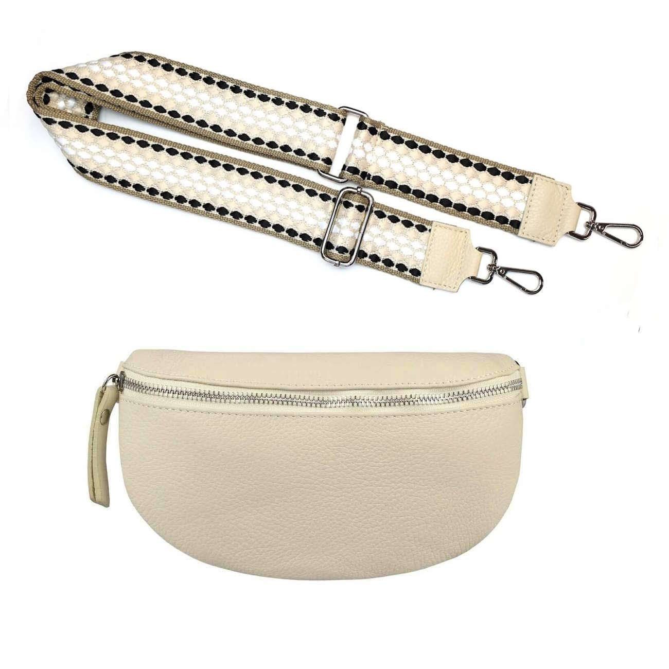 Bauchtasche Made in Italy Damen Leder Brusttasche Gürteltasche CrossBody Bodybag