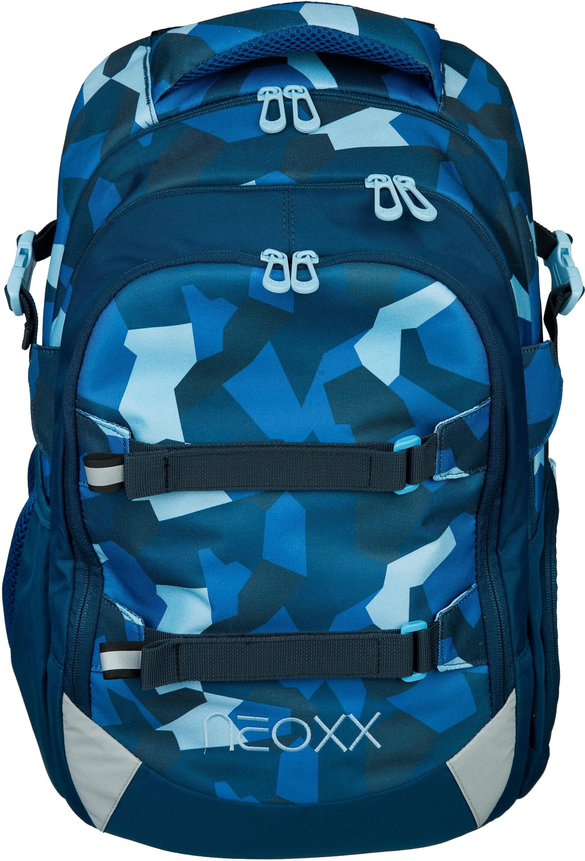 aus Schulrucksack recycelten Camo Active, neoxx Nation, PET-Flaschen