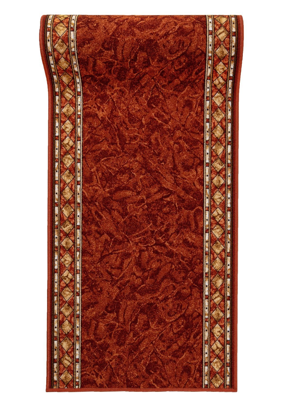 Mazovia Läufer Retro Bordüre Orange Flur, Schlafzimmer, Diele, Fußbodenheizung