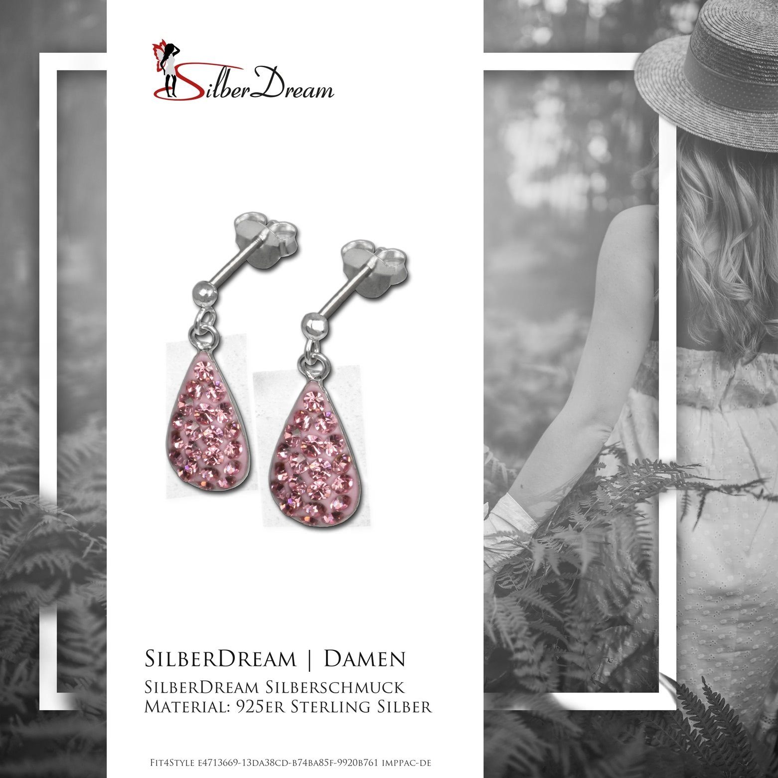 SilberDream Paar Ohrstecker SilberDream rosa Tropfen Ohrringe Zirkonia (Ohr günstig online kaufen