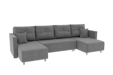 Stylefy Wohnlandschaft Skan, U-Form, Sofa, Kissen