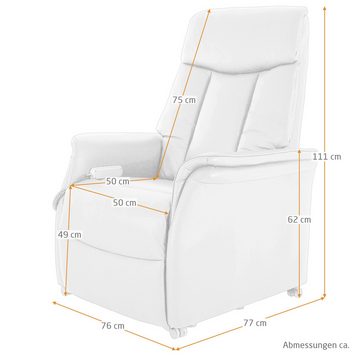 Raburg TV-Sessel Relaxsessel mit Aufstehhilfe, Liege- & Relaxfunktion, elektrisch, Emma, stufenlos & separat steuerbar, Taschenfederkern, Belastbar bis 120 kg
