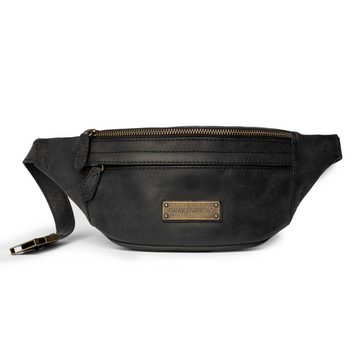 DRAKENSBERG Bauchtasche »Mel« Schwarz, Damen, Herren, elegante Hüfttasche, Gürteltasche, Sling Bag aus Leder