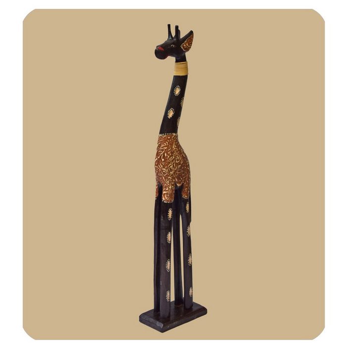 SIMANDRA Skulptur XXL Holzfigur Giraffe afrikanisch bemalt in 3 Größen erhältlich