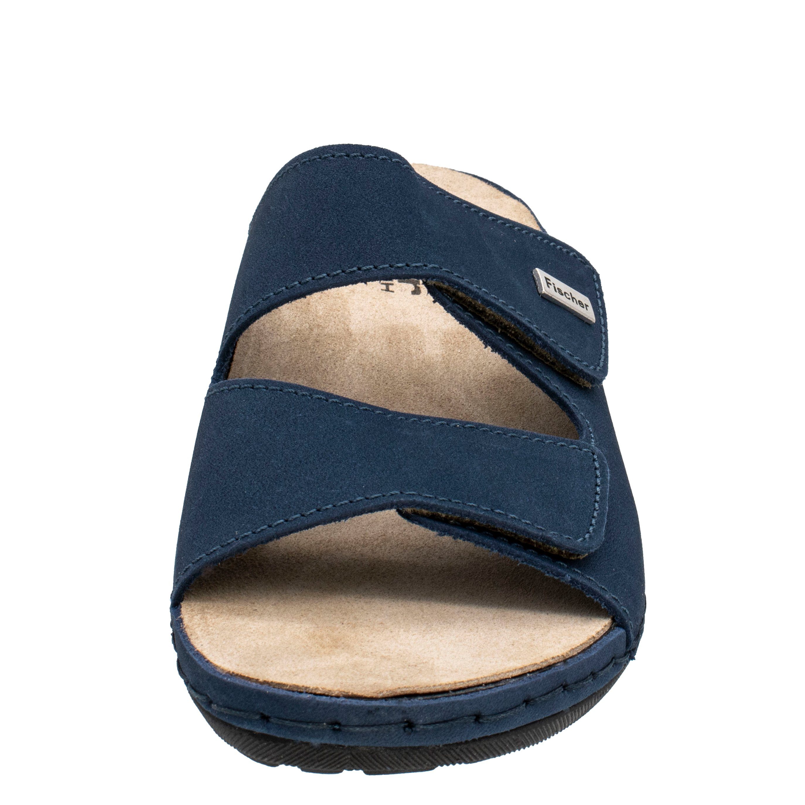 Fischer-Markenschuh Michaela Pantolette aus Nubukleder, herausnehmbare Einlegesohle aus Leder, Weite G
