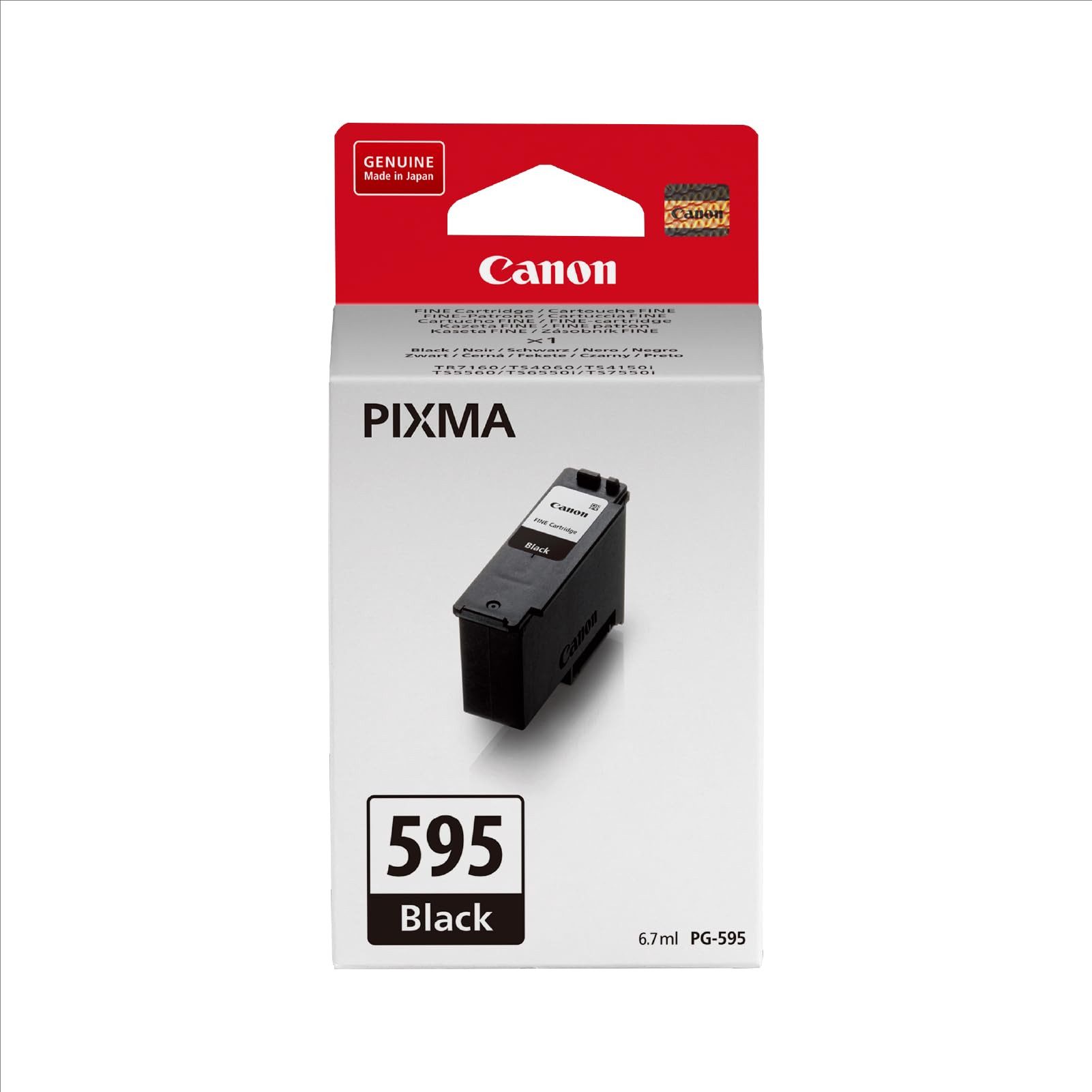 Canon PG595 Tintenpatrone (Schwarz Tinte für Canon Pixma Drucker)