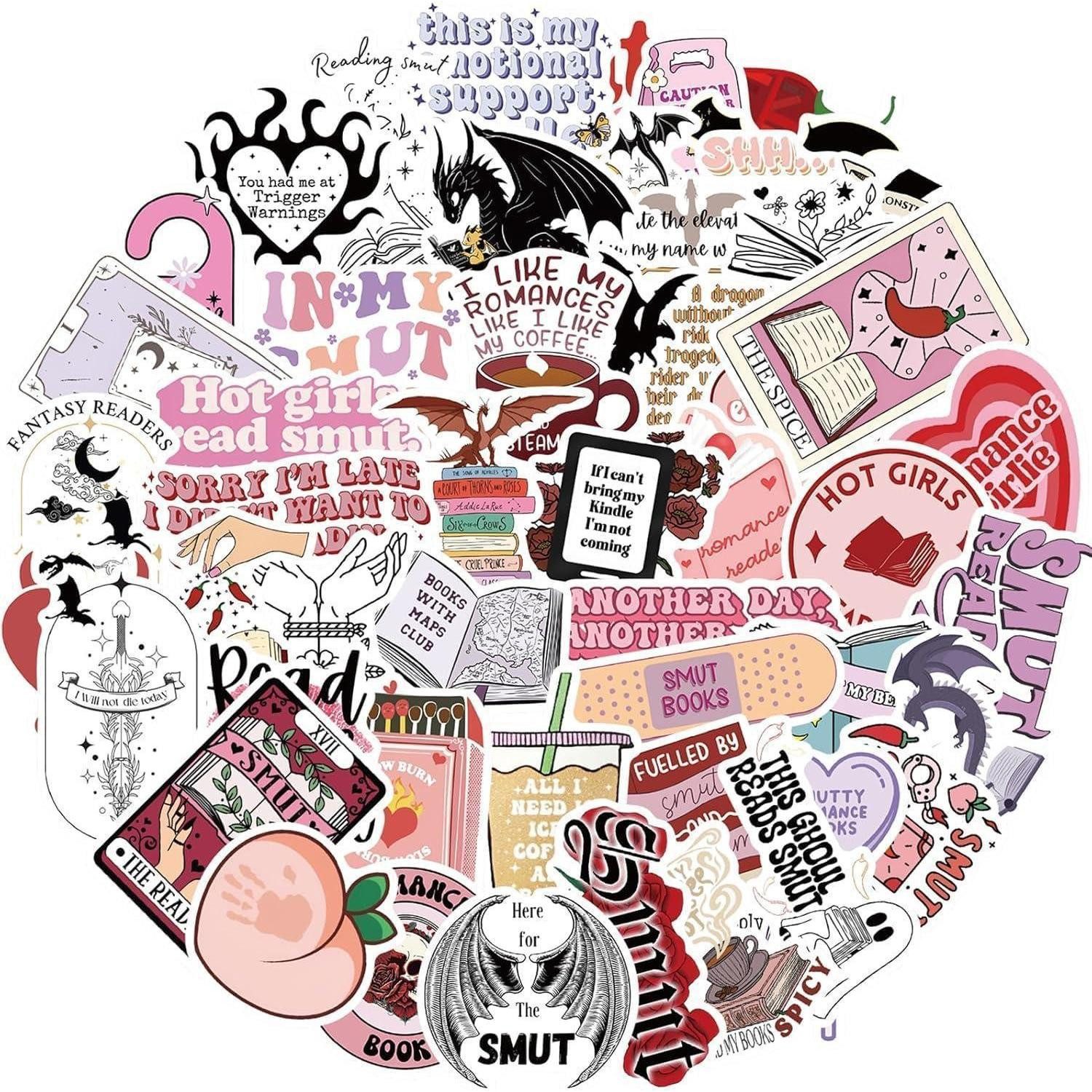 LuxusKollektion Laptop-Aufkleber Aufkleber Vinyl wasserfest Bücher Ästhetik smutty De-smutty Stickers