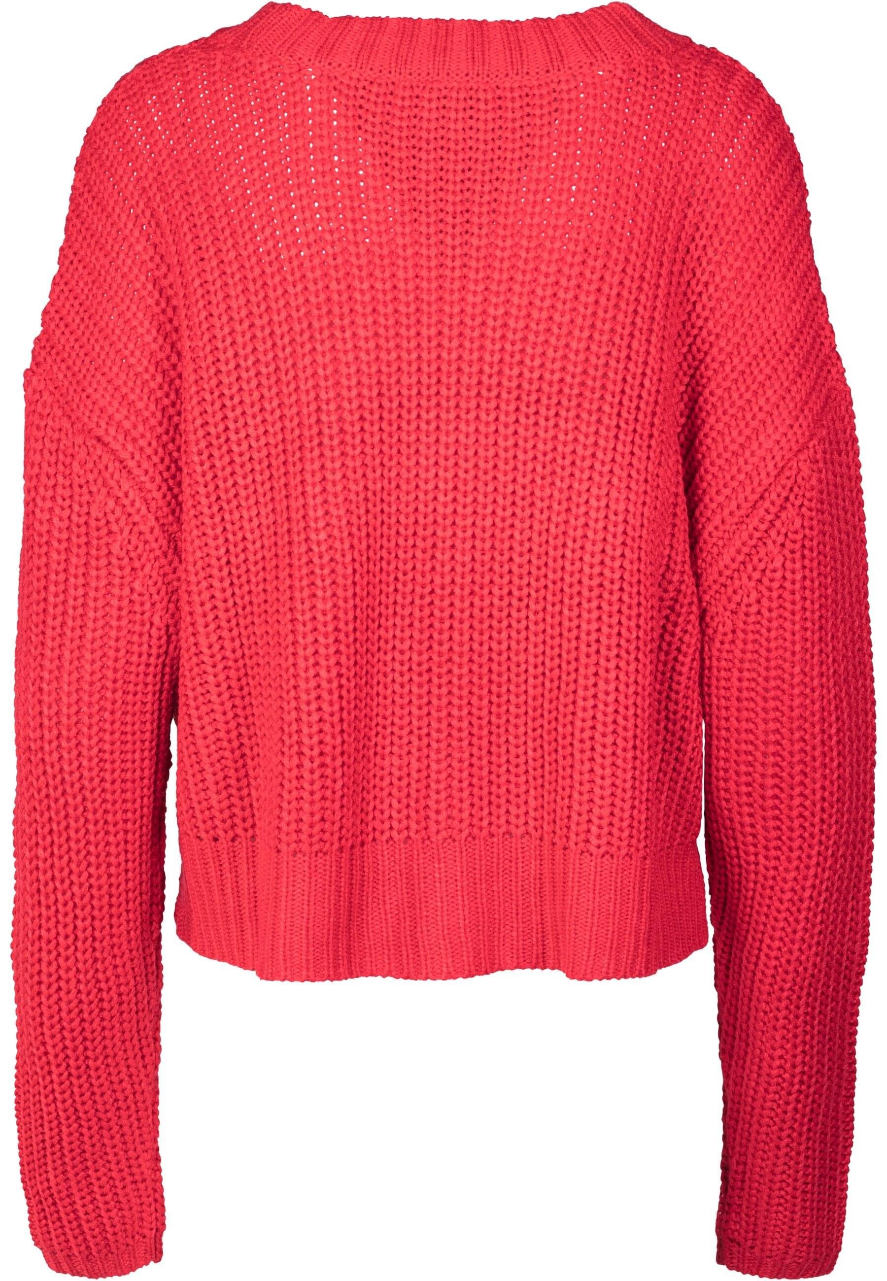 Ladies firered/ Damen Oversize Sweater Kapuzenpullover Wide URBAN CLASSICS (1-tlg)