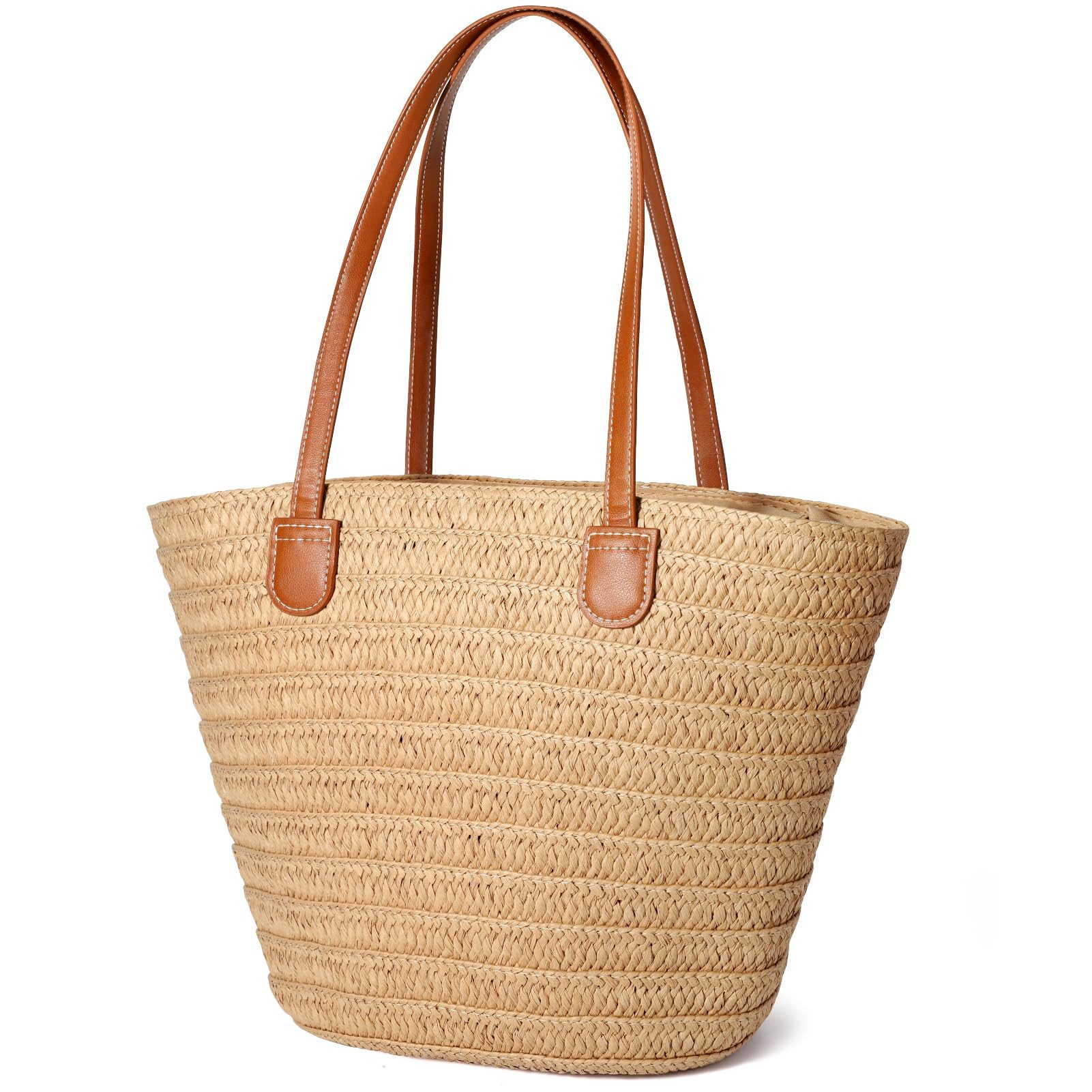 XL-Strandtasche Strohsack für Damen mit großer Kapazität, Gewebte Tasche
