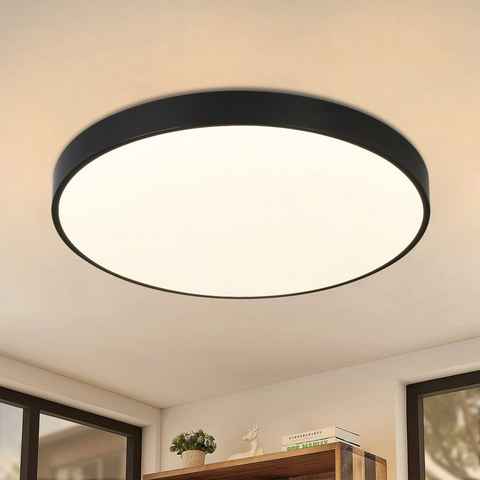 ZMH LED Deckenleuchte Badlampe IP44 Wasserdicht Flach Rund Küchenlampe, Warmweiß (nicht dimmbar), LED fest integriert, Warmweiß, schwarz