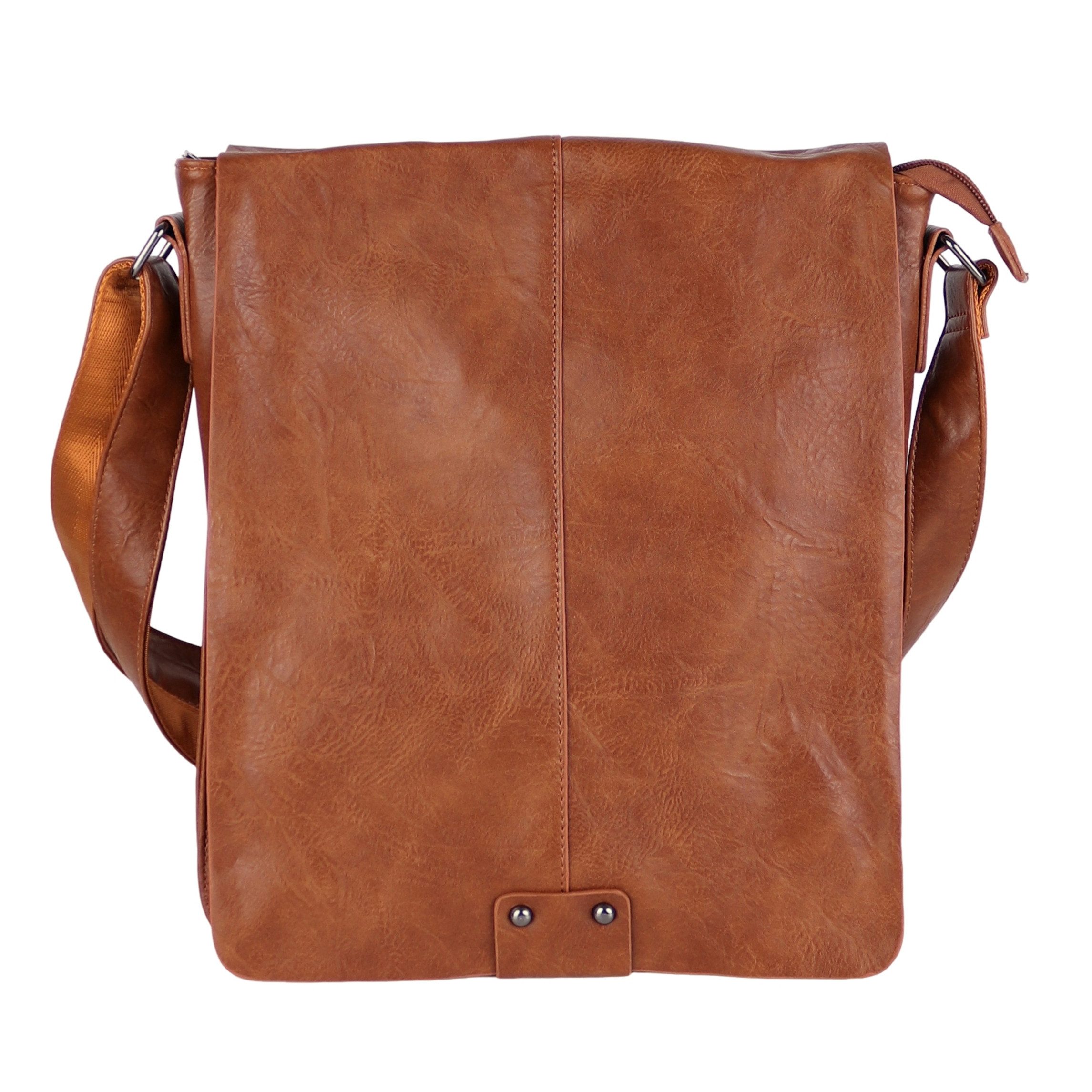 MIRROSI Schultertasche Herrentasche Umhängetasche aus Kunststoff in Lederoptik, Business Tasche ca.32x27x10 cm mit Schulterriemen