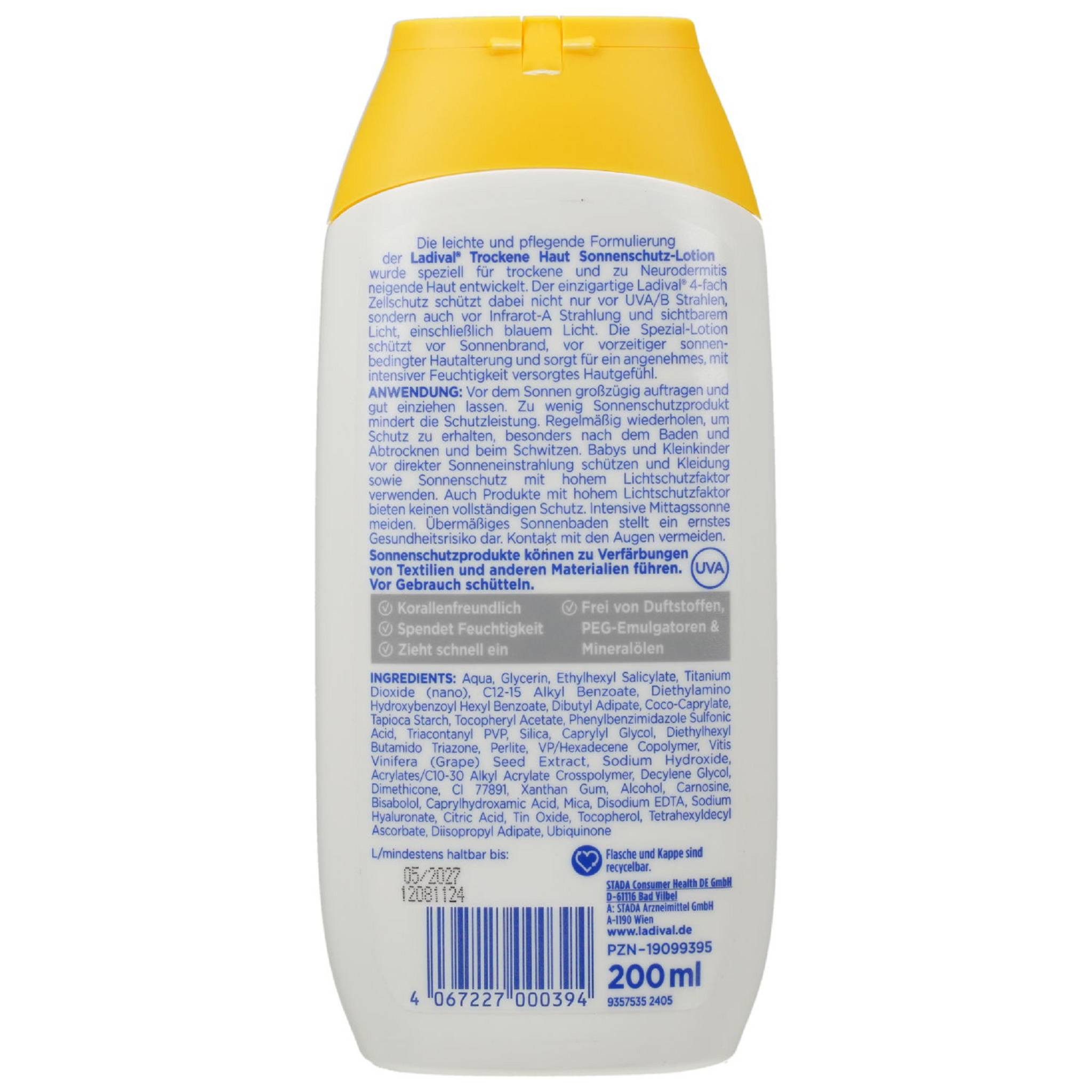 Ladival Sonnenschutzcreme LADIVAL trockene Haut Sonnenschutz-Lotion LSF 30 200ml PZN 19099395