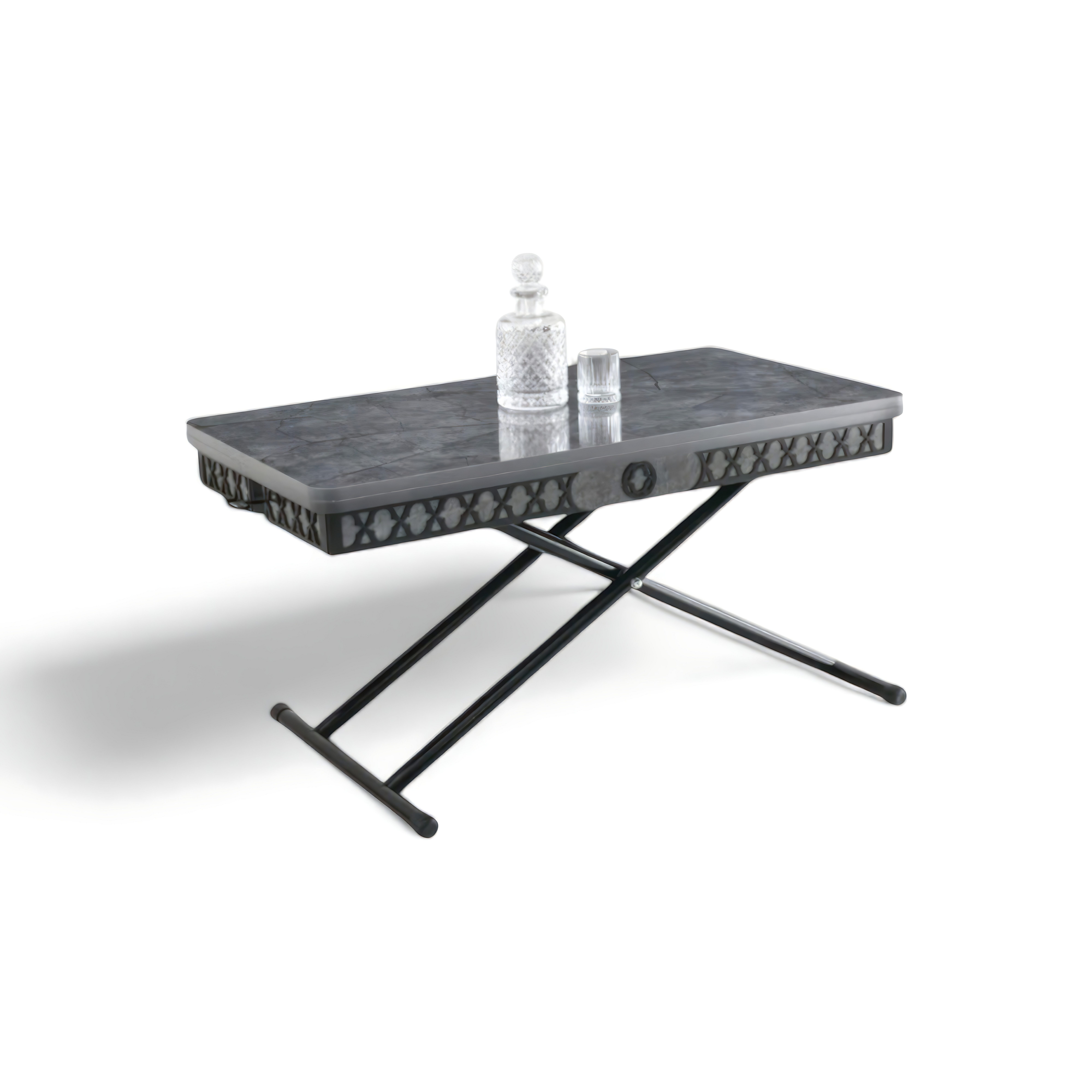 Xlmoebel Esstisch Praktischer Esstisch, klappbar, im edlen Marmor-Look, Made in Europa