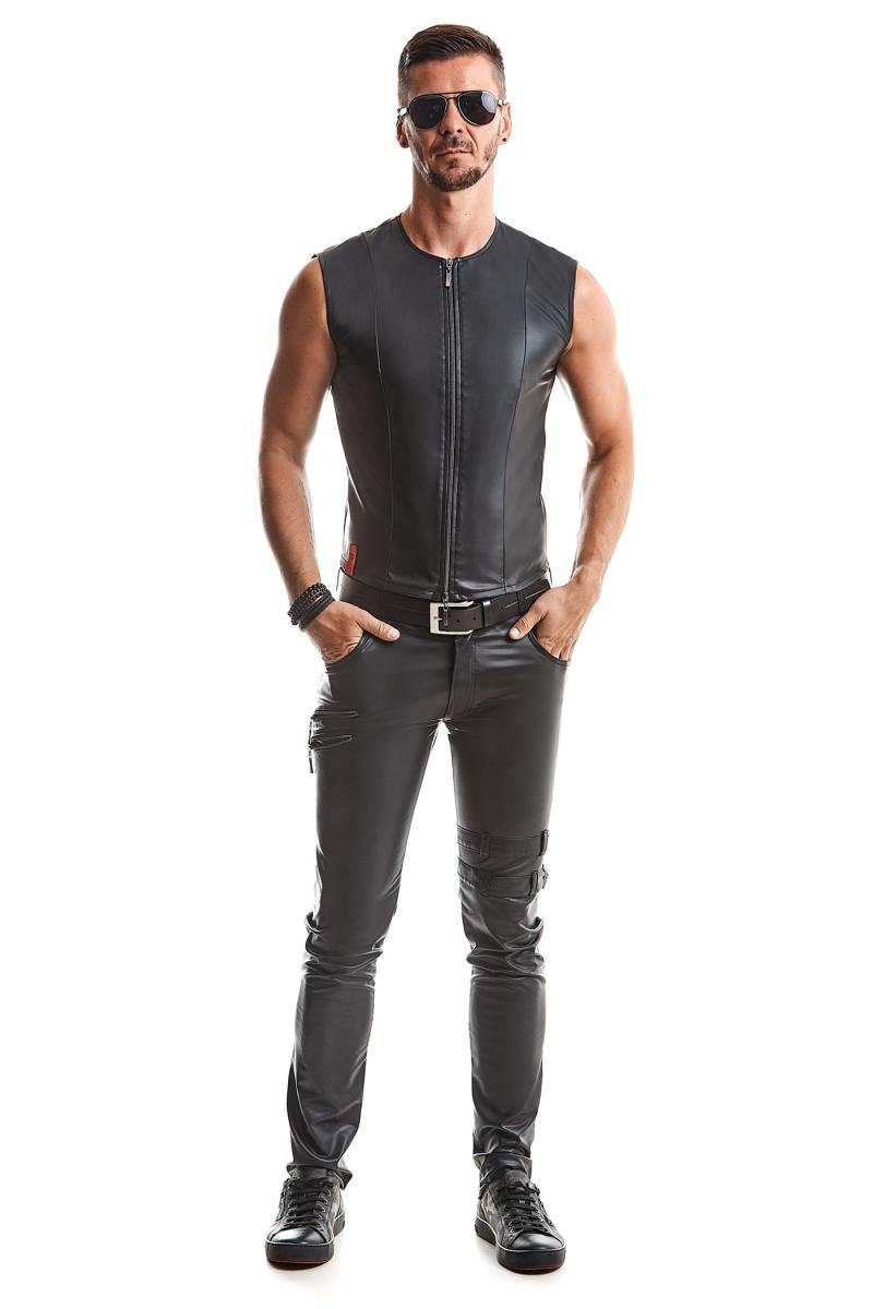 Regnes Fetish Planet Lederimitatweste Herren-Weste in schwarz - L – Bild 5 von 5