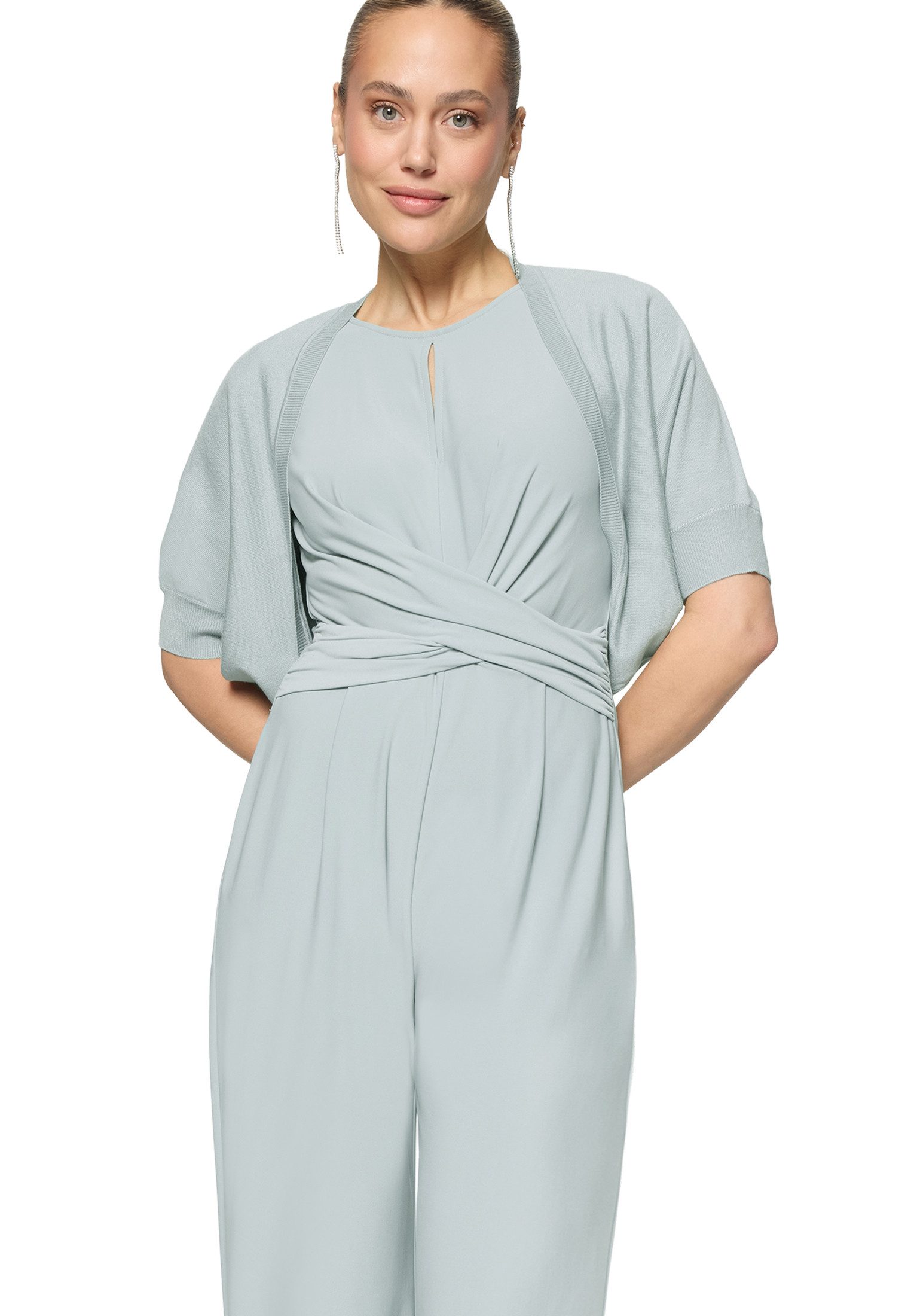 Zero Strickjacke Damen kurzarm (1-tlg) Plain/ ohne Details