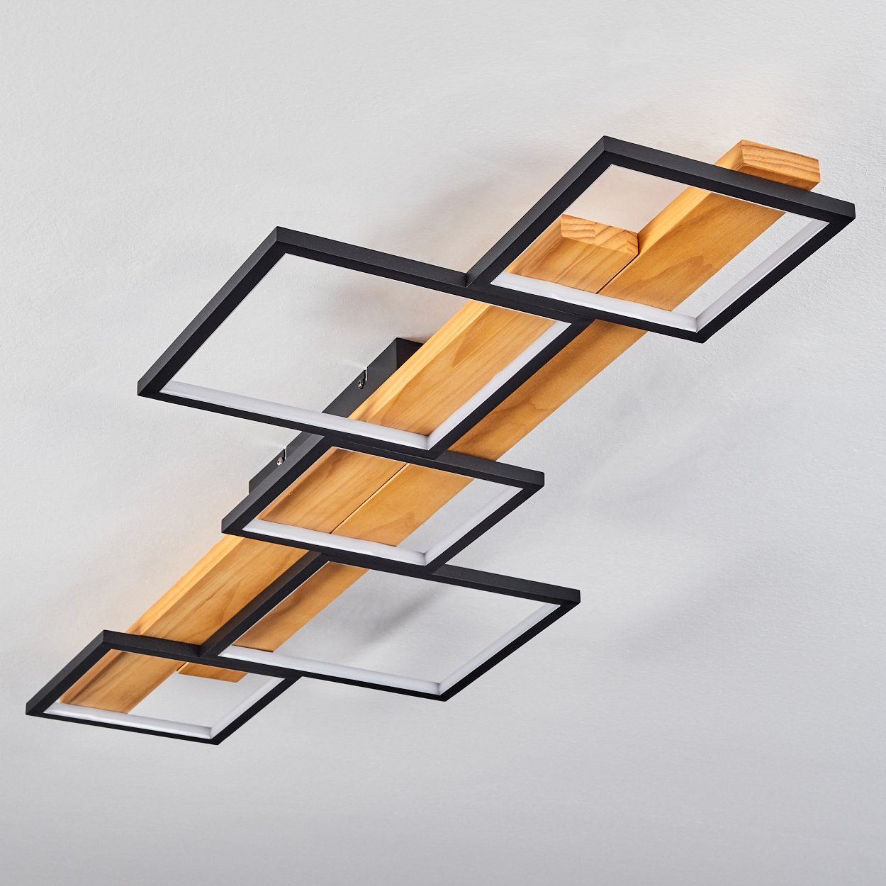 »Palermo« hofstein Metall/Holz Deckenlampe moderne Deckenleuchte aus