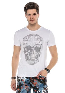 Cipo & Baxx T-Shirt mit coolem Totenkopf-Print