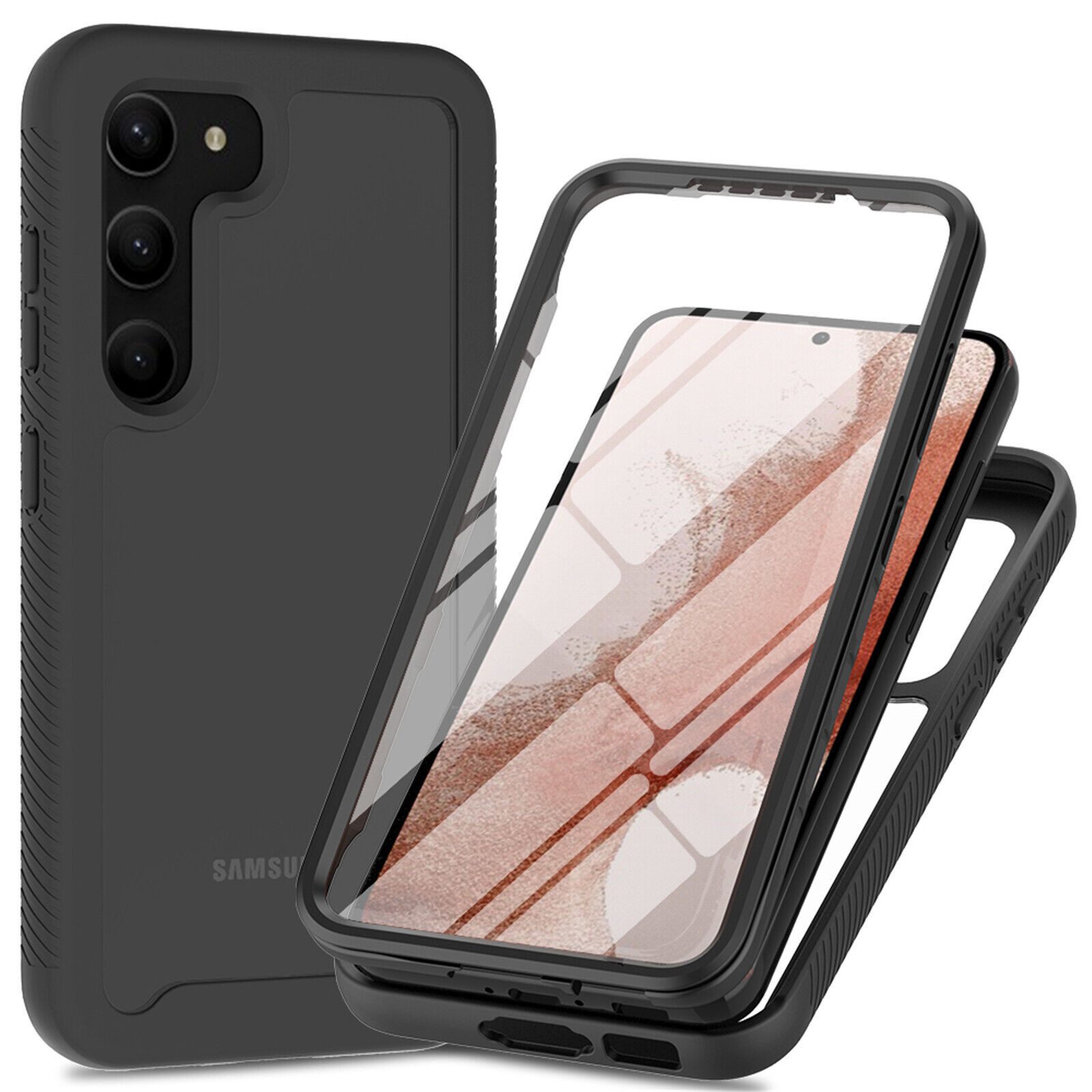 betterfon Handyhülle für Samsung Galaxy S23 TPU Case mit 360° Rundumschutz Displayschutz, 360 Grad Hülle mit Displayschutz und Fingerprint