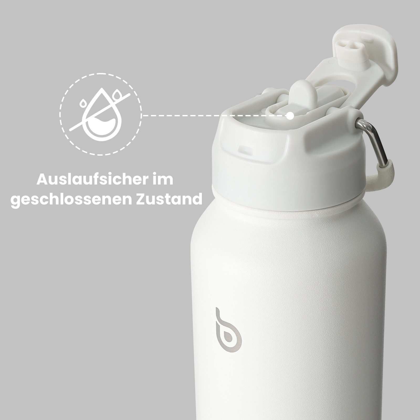 BOTTLE BOTTLE Trinkflasche Sport-Trinkflasche, Edelstahl, isoliert, mit Strohhalm und Pillenhalter, 1L
