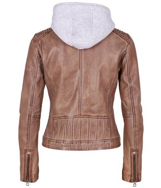 Gipsy Lederjacke GWSallie LAMAS mit abnehmbarer Kapuze