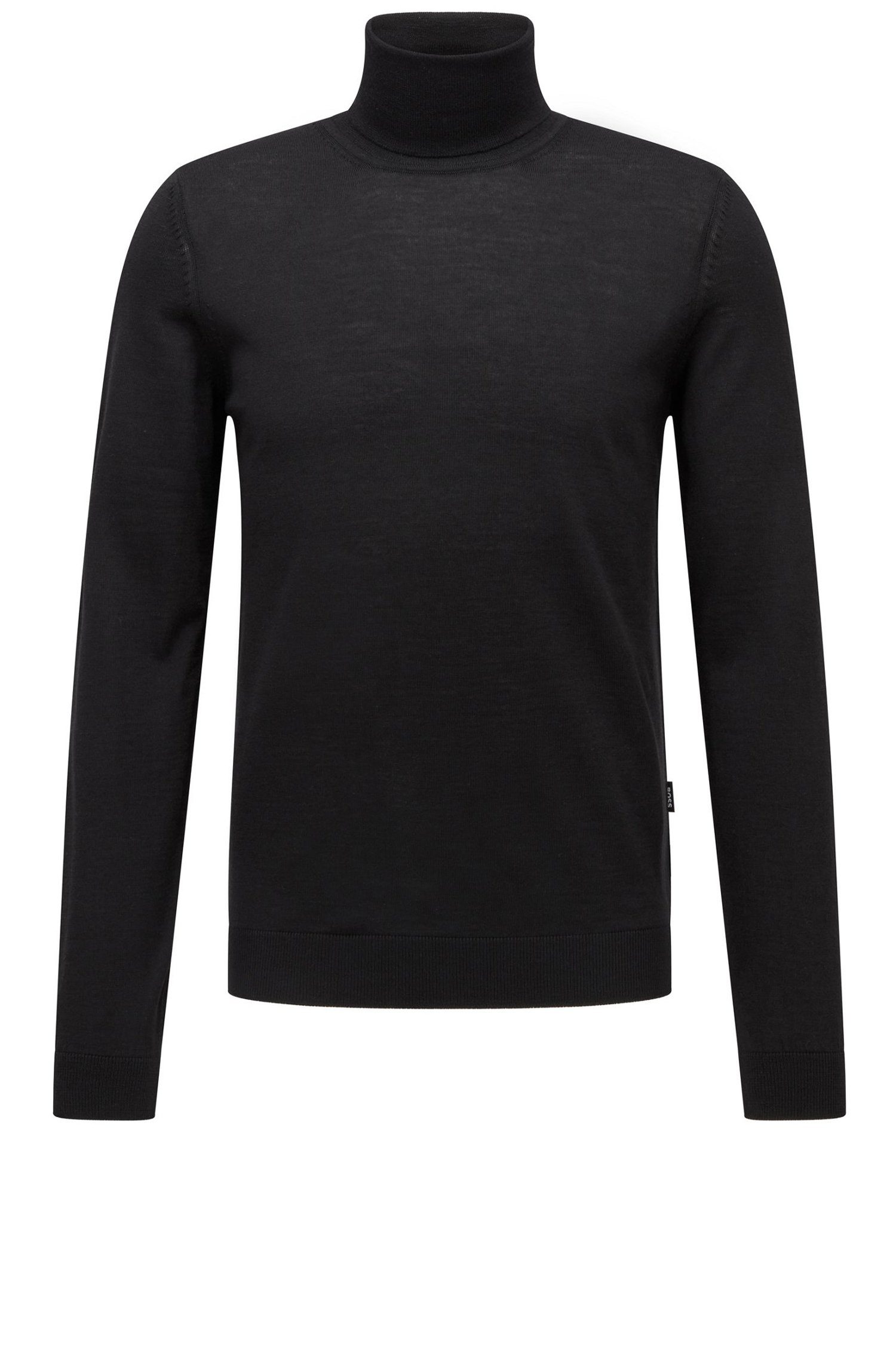 BOSS Musso-P (001) Schwarz Strickpullover (1-tlg)