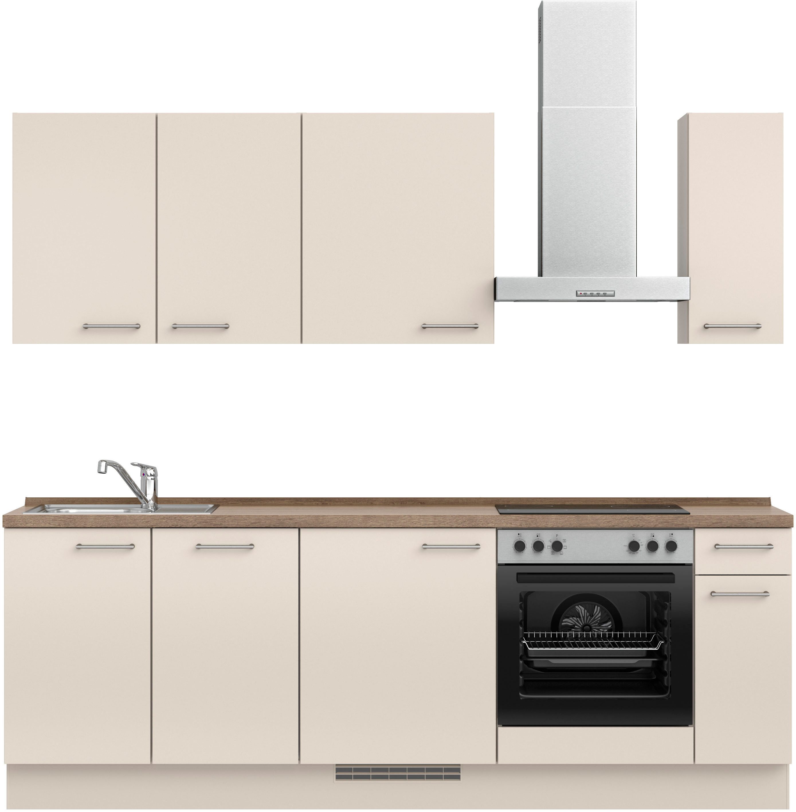 nobilia® Кухниzeile "Laser I", Ausrichtung wählbar, Breite 240 cm, vormontiert, wahlw. mit unterschiedlichen E-Geräten-Sets