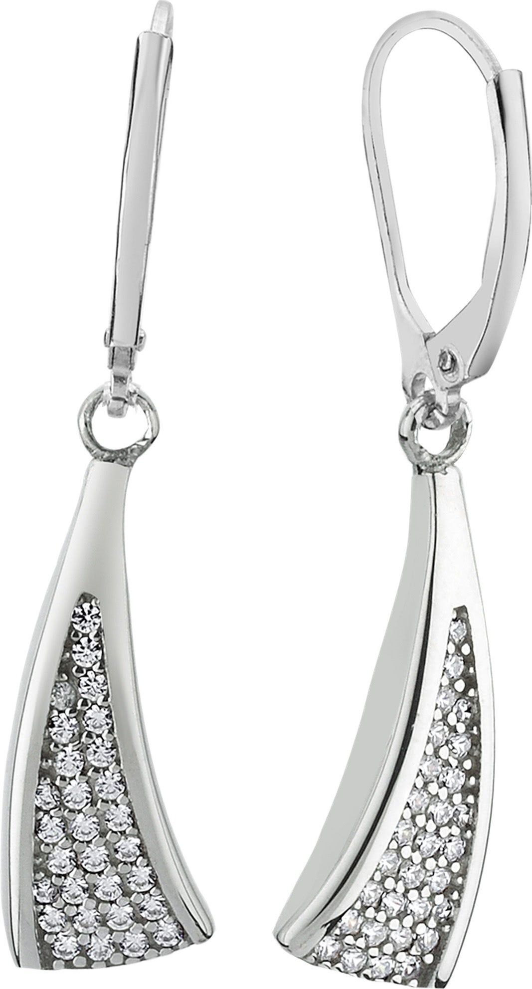 Balia Paar Ohrhänger Balia Damen Ohrringe poliert 925 (Ohrhänger), Damen Ohrhänger Dreieck aus 925 Sterling Silber, Länge ca. 3,7cm