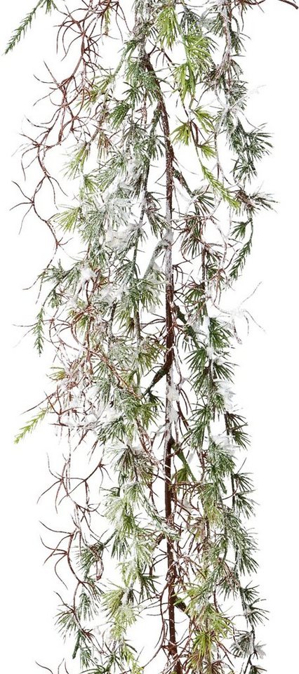 Winterliche Kunstpflanze Weihnachtsdeko, Weihnachtsgirlande Zeder, Creativ  green, Girlande mit künstlichem Schnee bedeckt, 180 cm