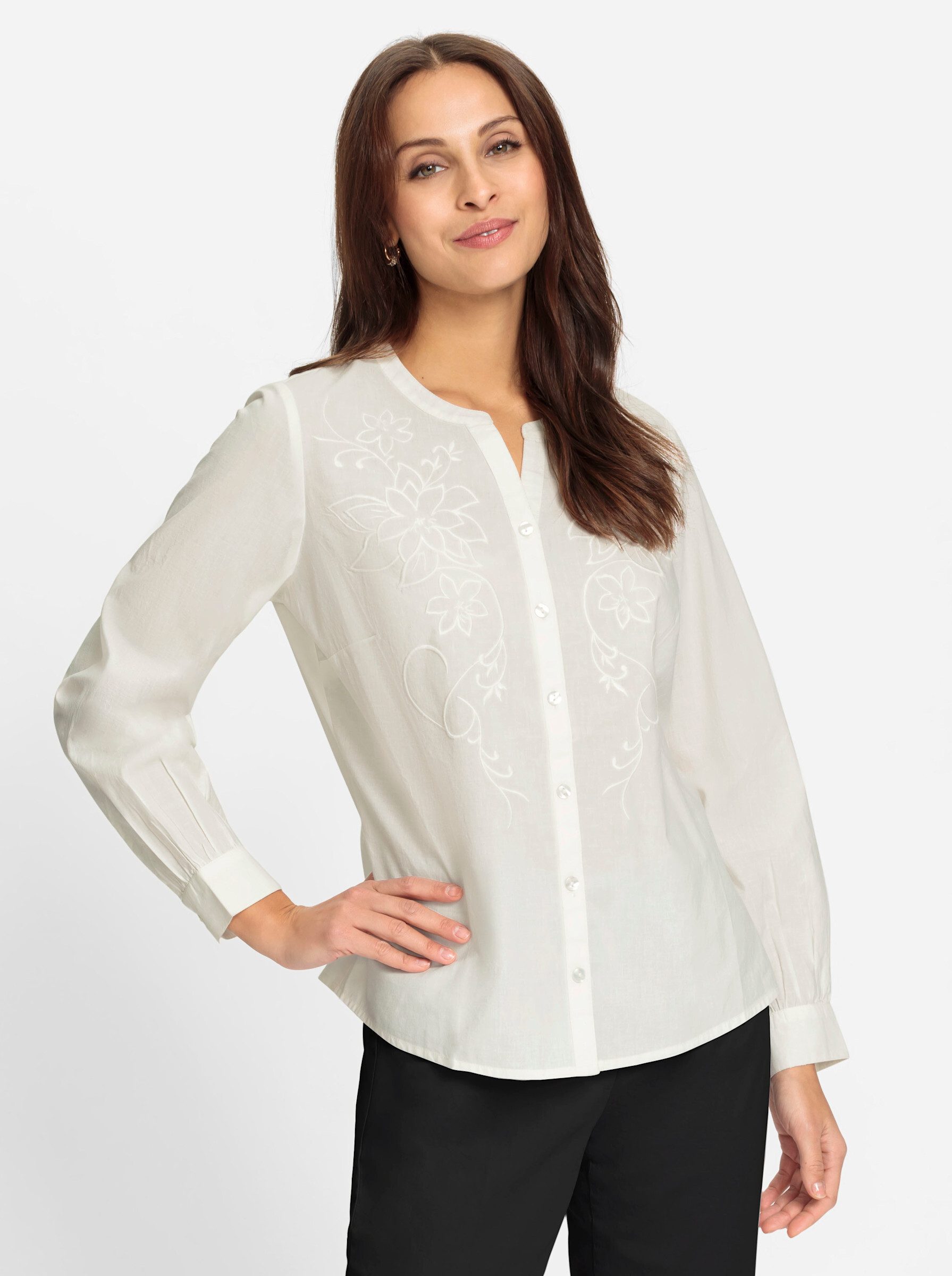 Witt Klassische Bluse Baumwoll-Bluse Langarm