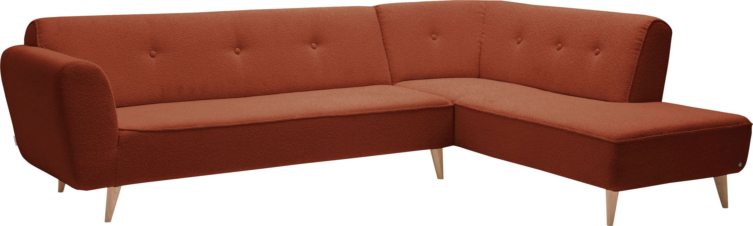 TOM TAILOR HOME Ecksofa New Wave Chic, Breite 261 cm, Tiefe 181 cm rust SCO 747