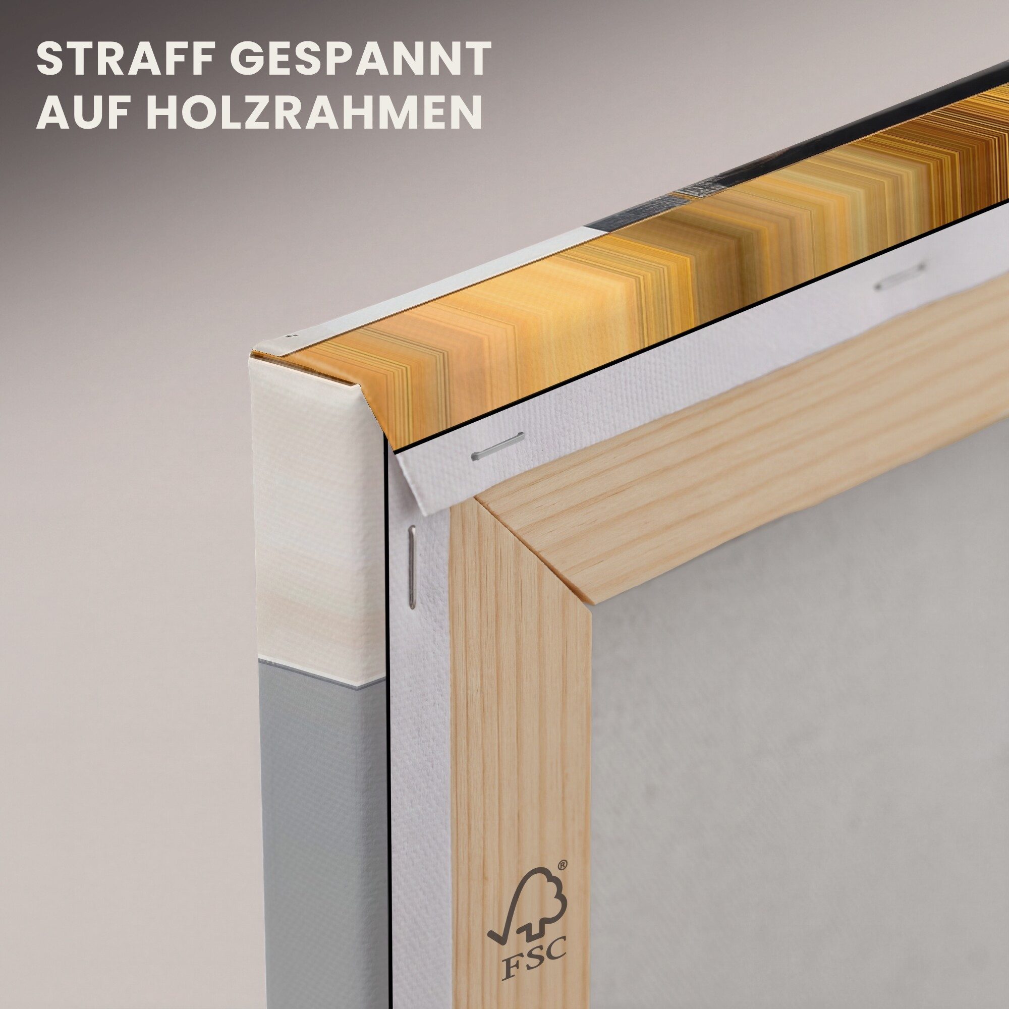OneMillionCanvasses® Leinwandbild Panorama Abstrakt - Gold - Silber - Formen - Ästhetisch - Modern, Fotodruck (1 St), Wandbild, Deko Schlafzimmer Wohnzimmer Flu – Bild 5 von 5