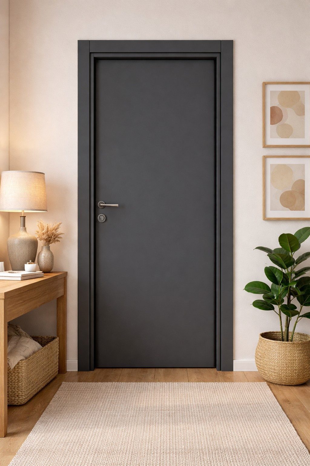 JVmoebel Zimmertür Dunkelgraue Designer PVC-Tür mit stilvollem Design