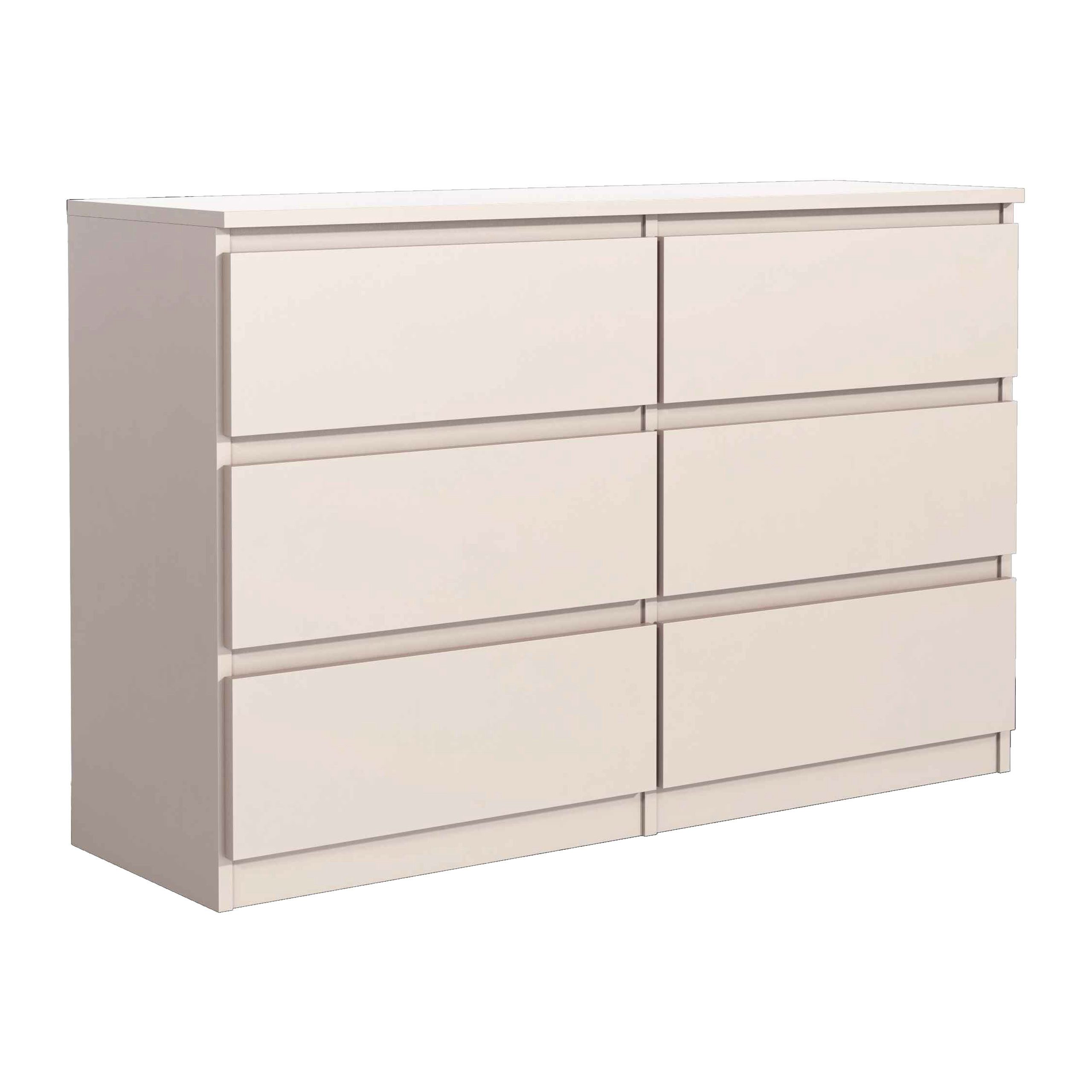 Masseno Kommode NUDO 120 cm Sideboard mit 6 Schubladen Kaschmir