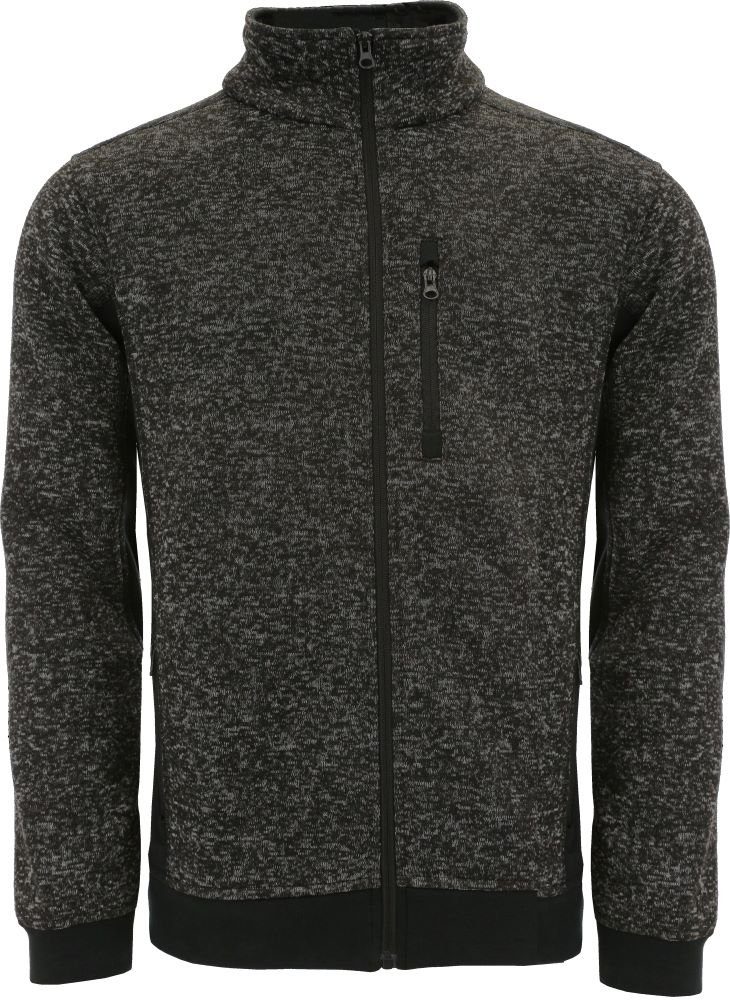 Arbeitsjacke Strick-Fleece-Jacke POTSDAM schwarz grau meliert