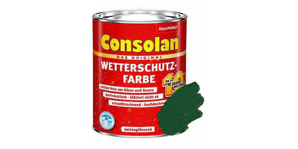 Consolan  Holzschutzlasur Consolan Wetterschutz-Farbe 0,75 L royalgrün