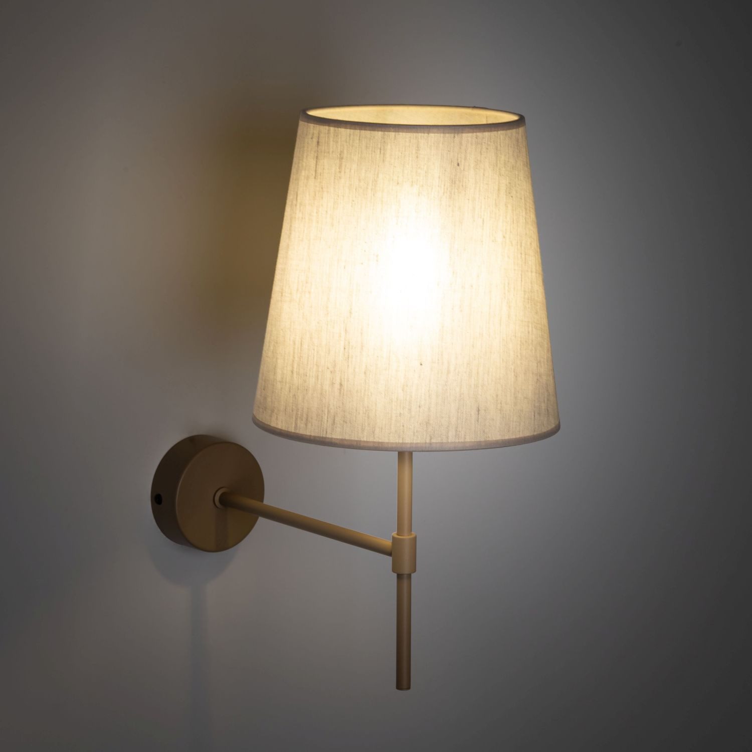 Licht-Erlebnisse Wandleuchte INARO, ohne Leuchtmittel, Metall Stoff E27 38,5 cm hoch Beige Modern