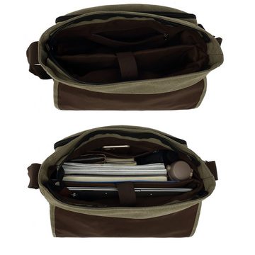 TAN.TOMI Messenger Bag Messenger Bags Umhängetaschen Herren aus Canvas Schultasche, A4 Laptoptasche für 15,6 Zoll Laptop Arbeitstasche Aktentasche Groß