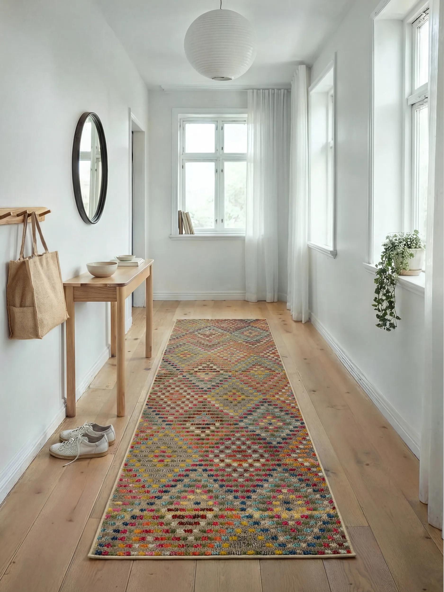 benuta Teppich Casa, rechteckig, Höhe: 11 mm, Teppich Wohnzimmer, Esszimmer, Schlafzimmer, Flur, Farbenfroh, Retro