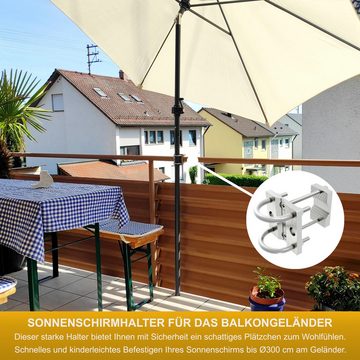 KDR Produktgestaltung Schirmhalter Sonnenschirmhalter Balkongeländer Sonnenschirmständer für Sonnenschirm, für Stöcke bis Ø 42 mm