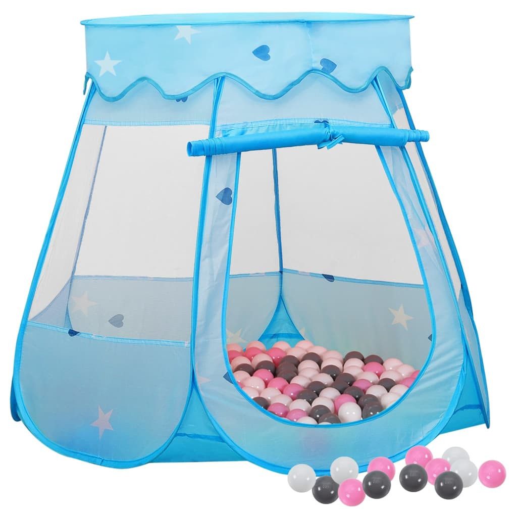 Spielzelt Kinder-Spielzelt mit 250 Bällen Blau 102x102x82 cm Bällebad
