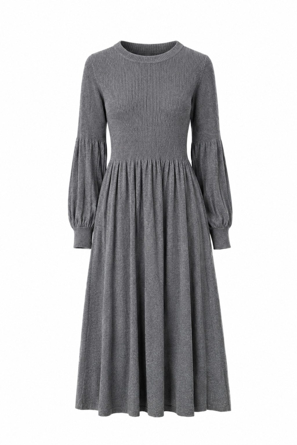 ITALY VIBES Strickkleid - weiches Midikleid langarm für Damen