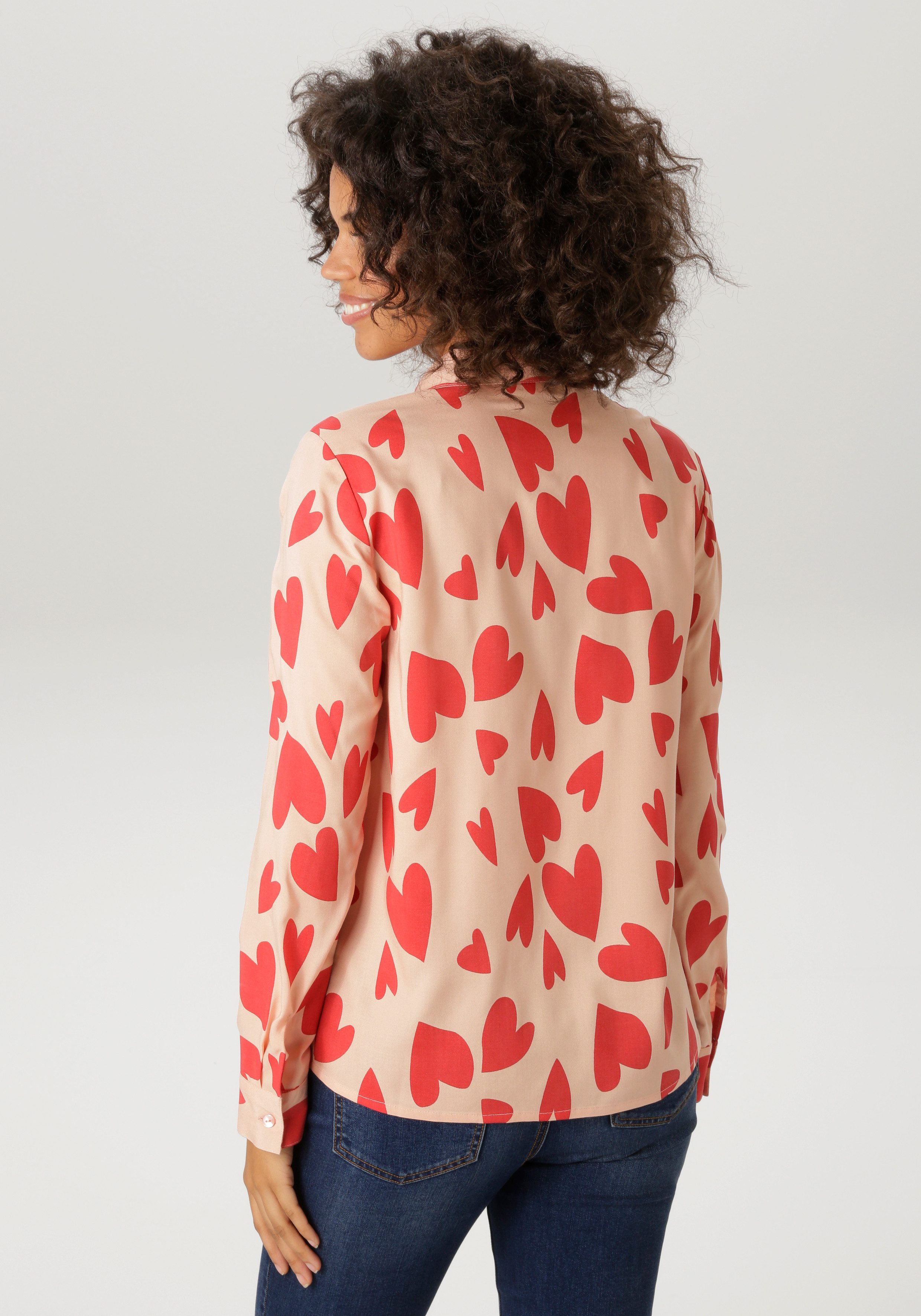 Aniston CASUAL Hemdbluse mit extravaganten Herzen bedruckt - NEUE KOLLEKTIO günstig online kaufen
