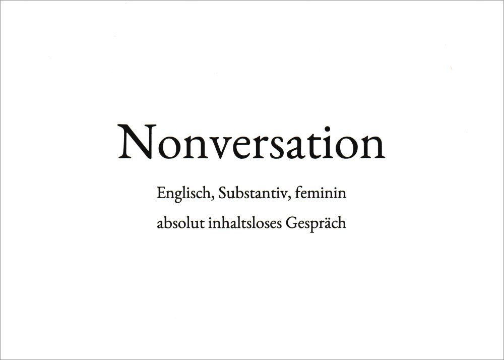 Wortschatz- "Nonversation" Postkarte
