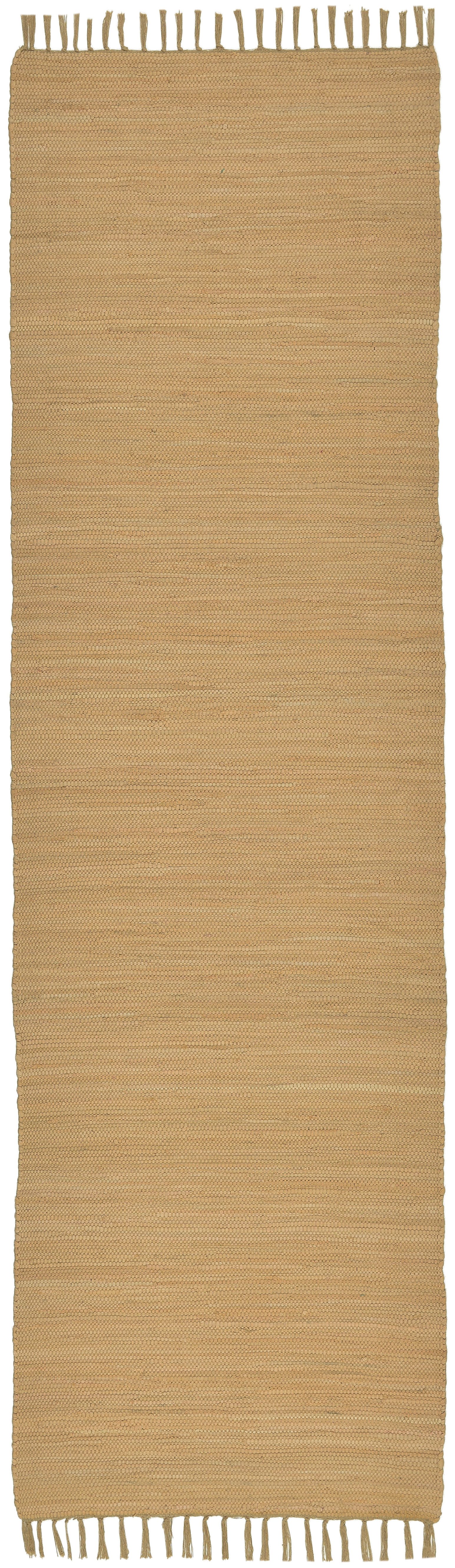 THEKO Teppich Happy Cotton Fleckerl, handgewebt, rechteckig, Höhe: 5 mm, Flachgewebe, reine Baumwolle, meliert, mit Fransen, auch als Läufer