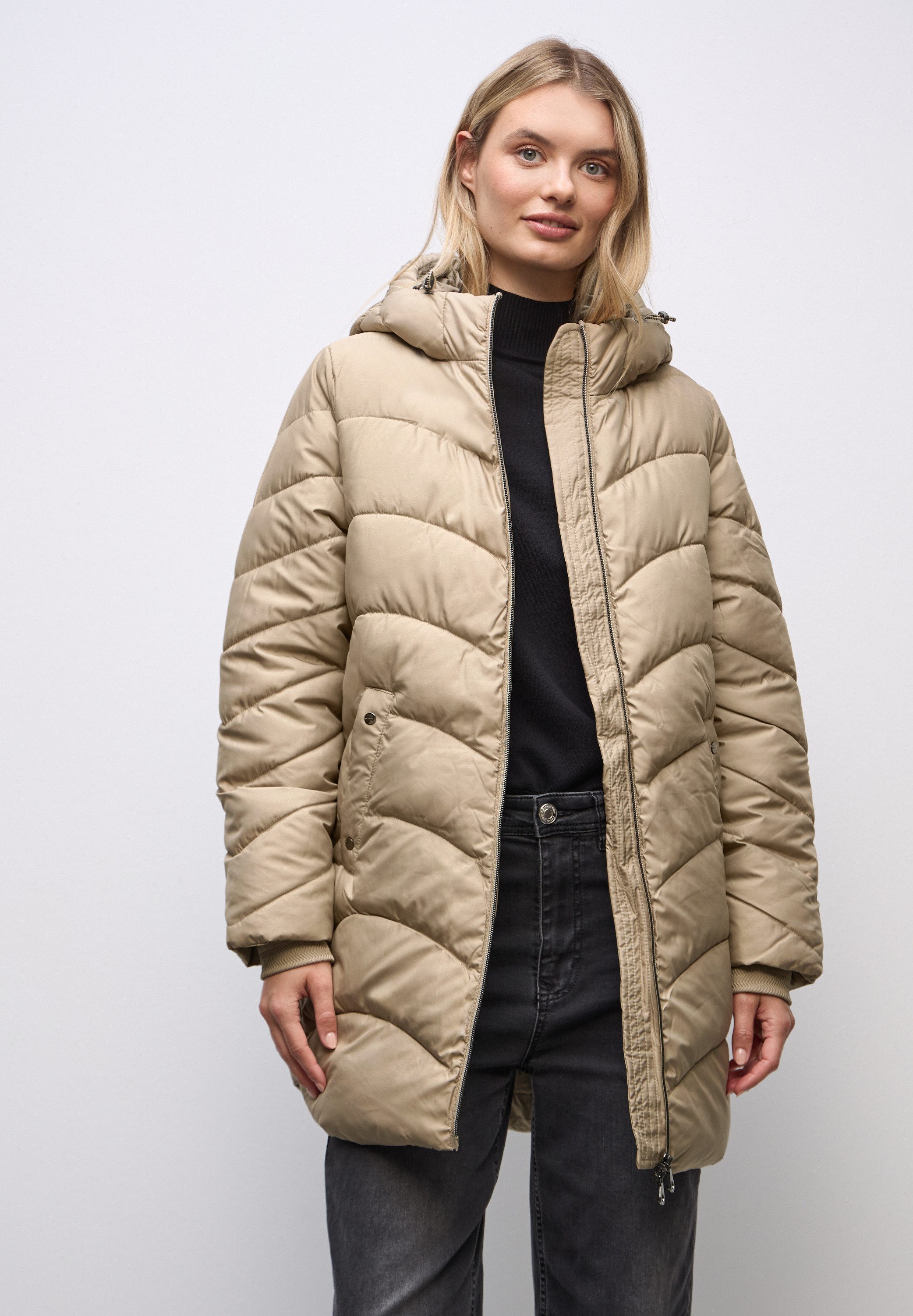 STREET ONE Steppjacke mit Kapuze mit Tunnelzugband