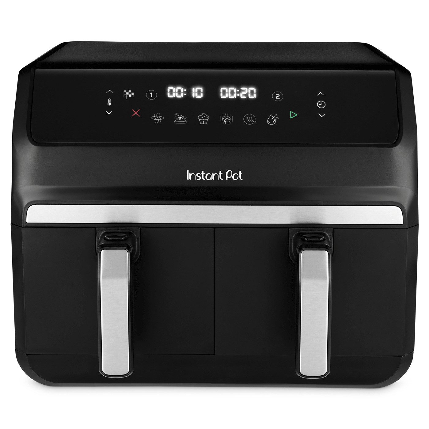 Instant Pot Heißluftfritteuse Vortex Dual Korb Airfryer 8-in-1 Frittieren Backen Grillen Dörren, 1850 W, 2x 4 L Körbe insg. 8L, SyncCook™ & SyncFinish™