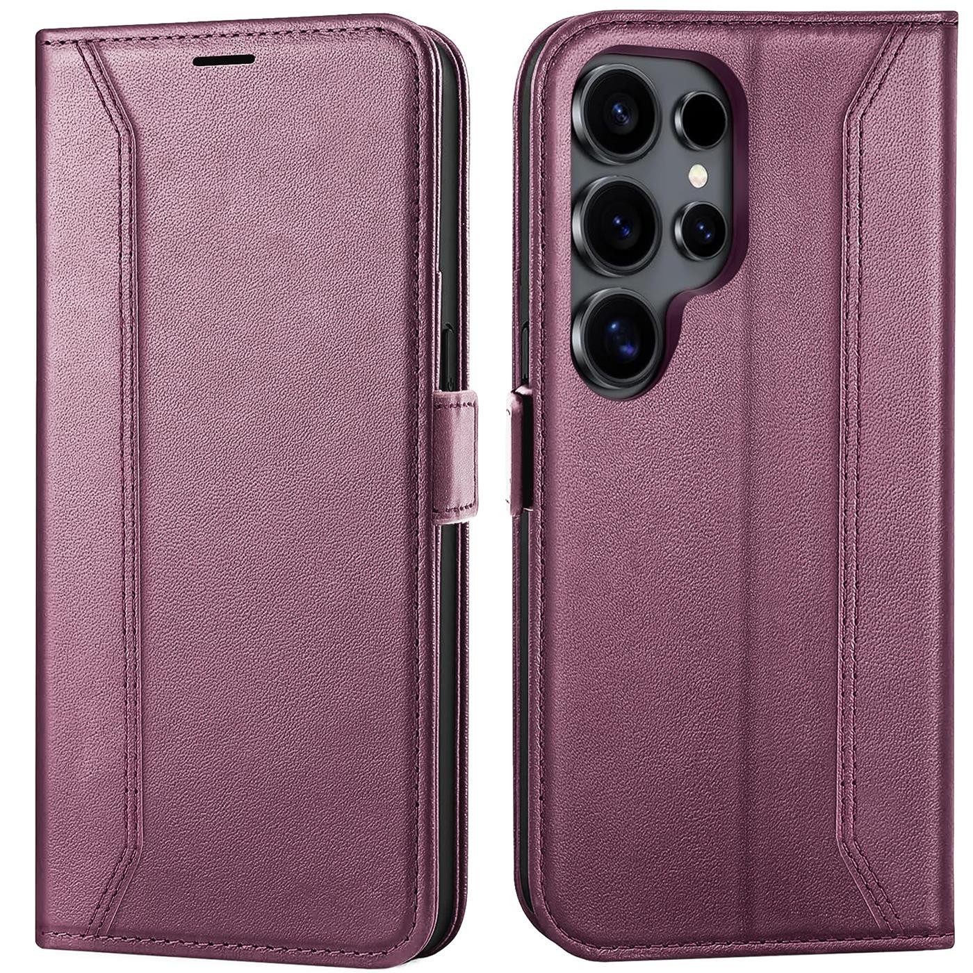 CoolGadget Handyhülle Wallet Klapptasche Cover Case für Samsung Galaxy S25 Ultra, Handy Tasche mit RFID Schutz Kartenfach Book Schutzhülle